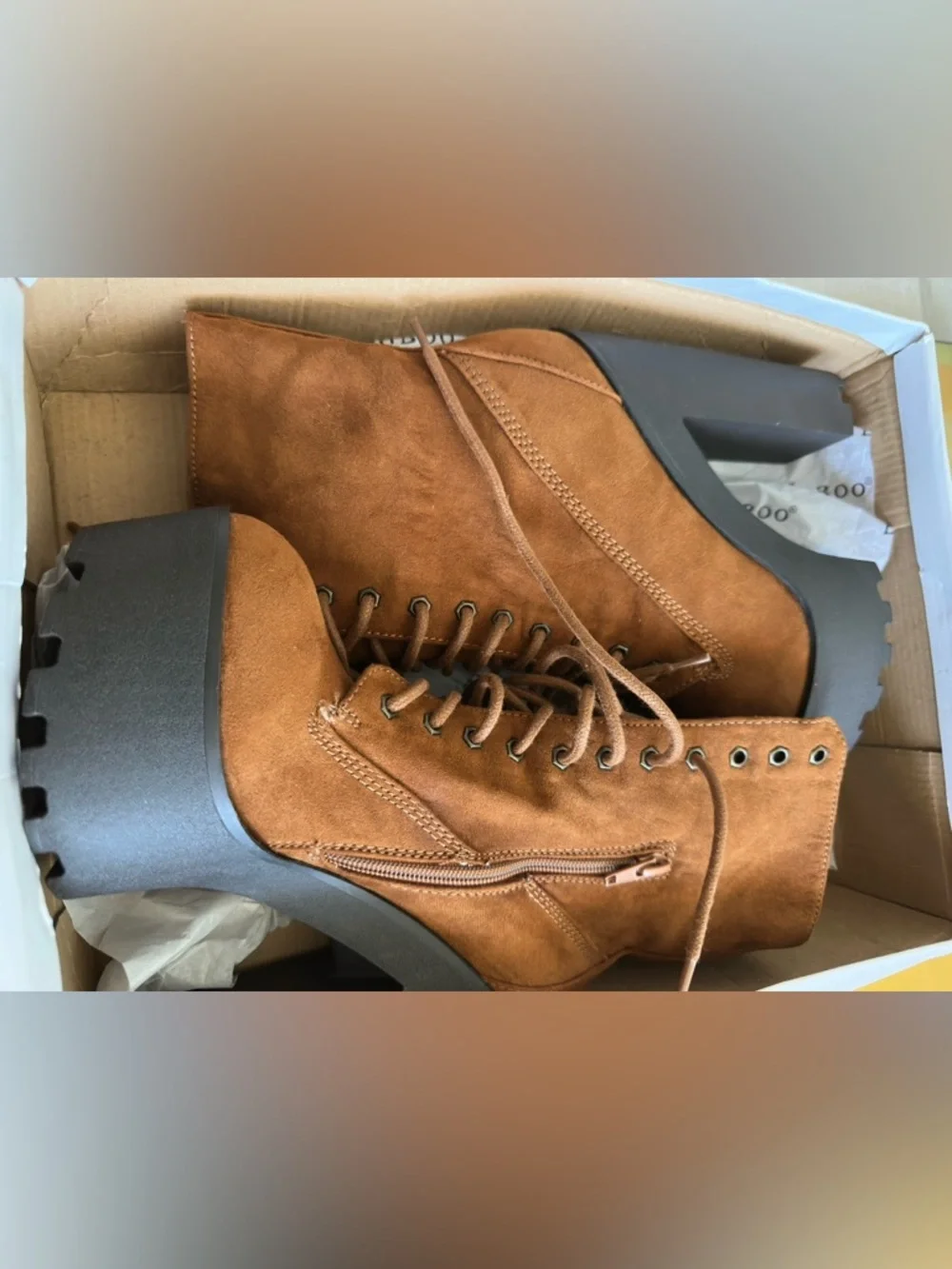 BAMBOO Faux Fur Platform Boots Size 7.5 But Fits 6.5